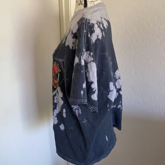 AC/DC Acid Bleach Wash Distressed Graphic Shirt Distressed Casual Band Music - Picture 2 of 10